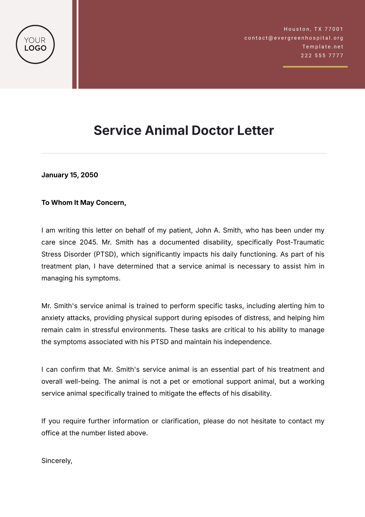 free printable emotional support animal letter template free printable emotional support animal letter template