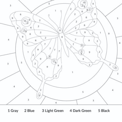 Free Simple Easy Color By Number For Adults And Kids Printables