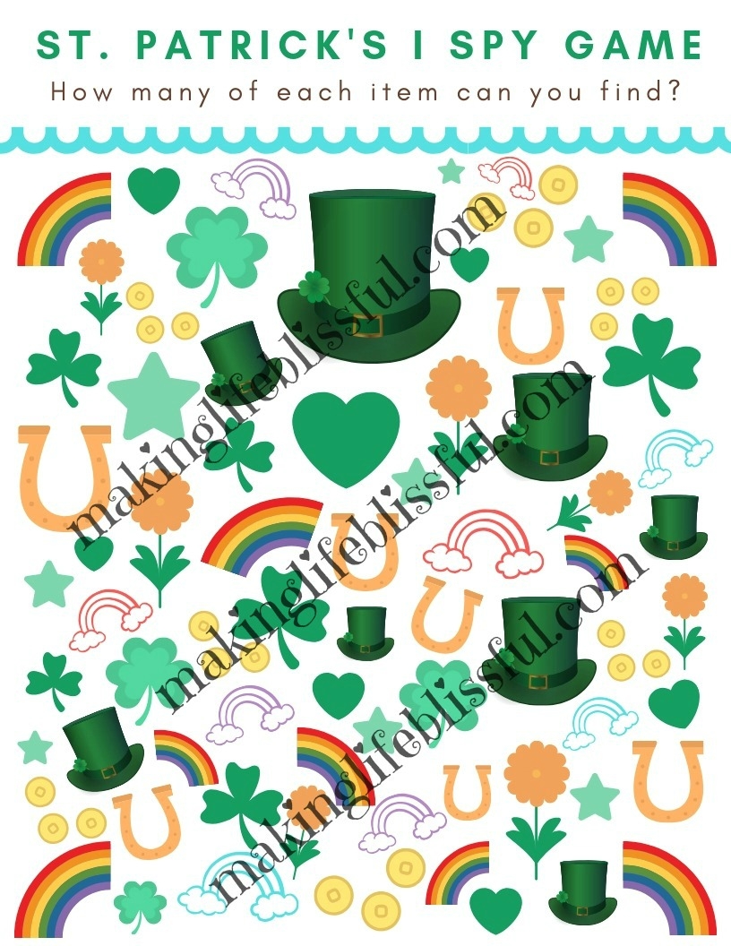 Free St Patrick s Day I Spy Game Printable Making Life Blissful Free St Patrick s Day I Spy Game Printable Making Life Blissful