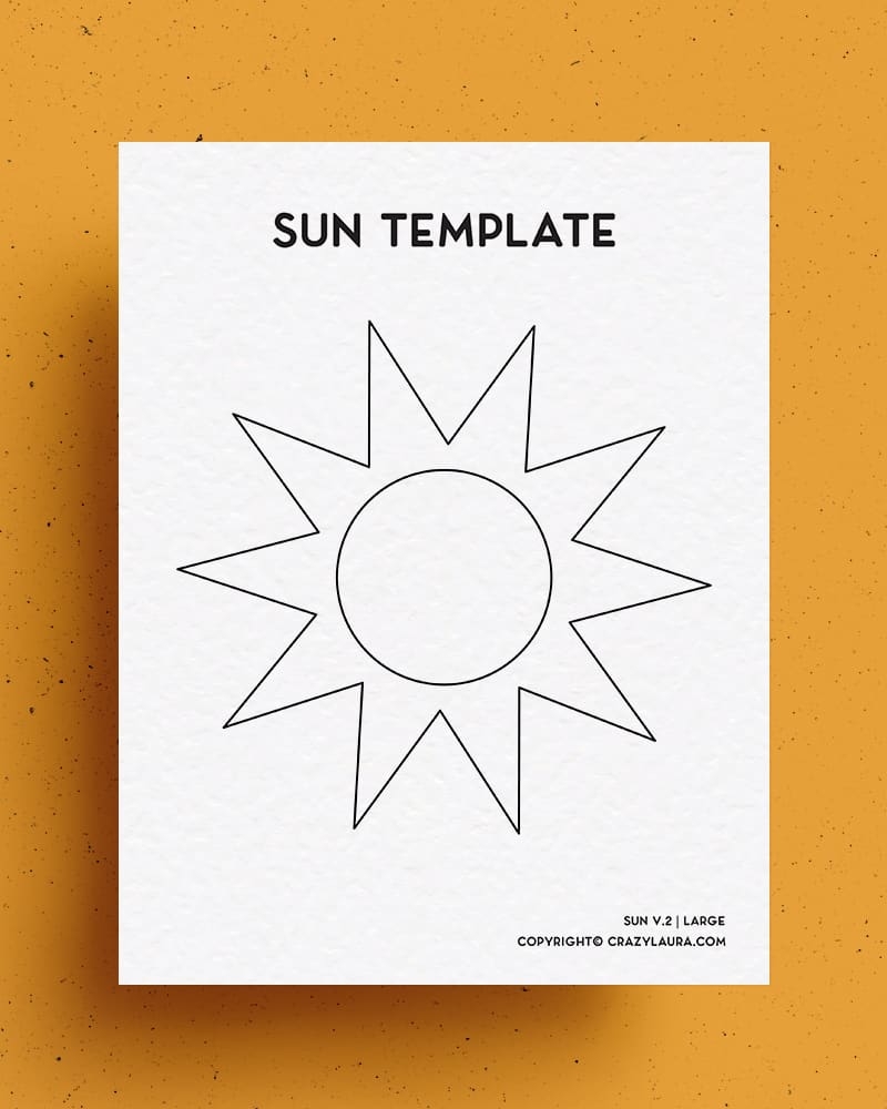 sunshine template printable