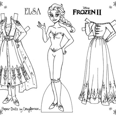 Frozen 2 Coloring Paper Dolls Of Elsa And Anna YouLoveIt