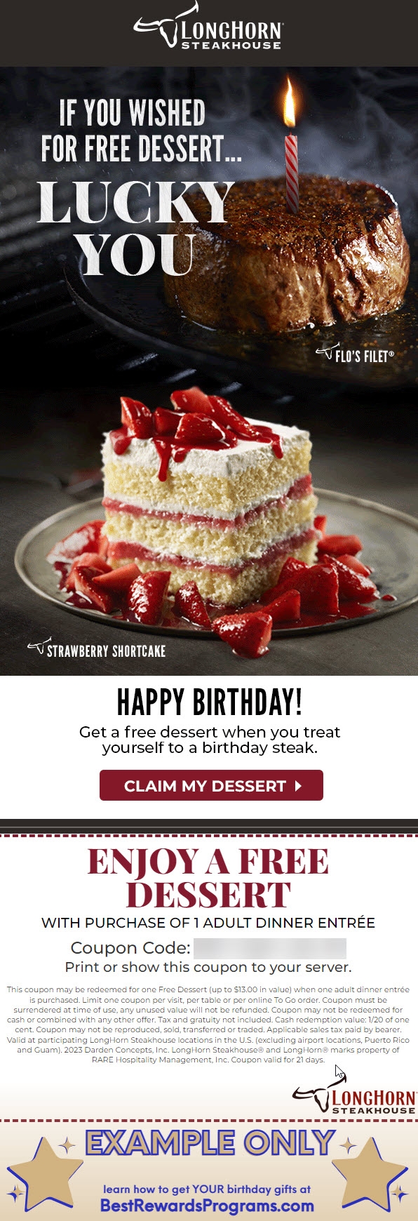 Get A FREE Birthday Gift At LongHorn Steakhouse  Get A FREE Birthday Gift At LongHorn Steakhouse