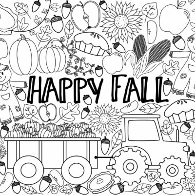 GIANT Fall Coloring Page digital Download Etsy