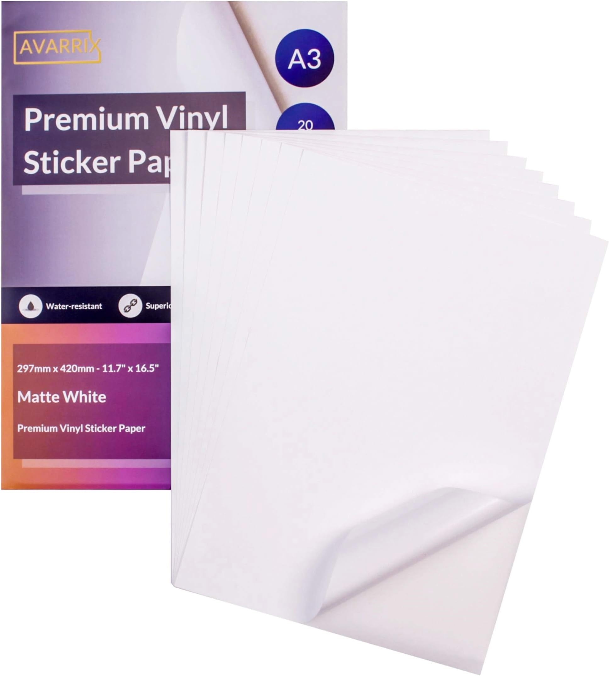 Glossy Zicoto Premium Printable Vinyl For Your Inkjet Printer 15 Matte White Waterproof Decal Paper Sheets Dries Quickly And Holds Ink Beautifully Sticker Paper