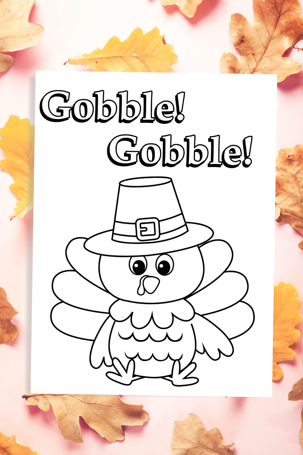 Gobble Gobble Thanksgiving Coloring Page Free Printable