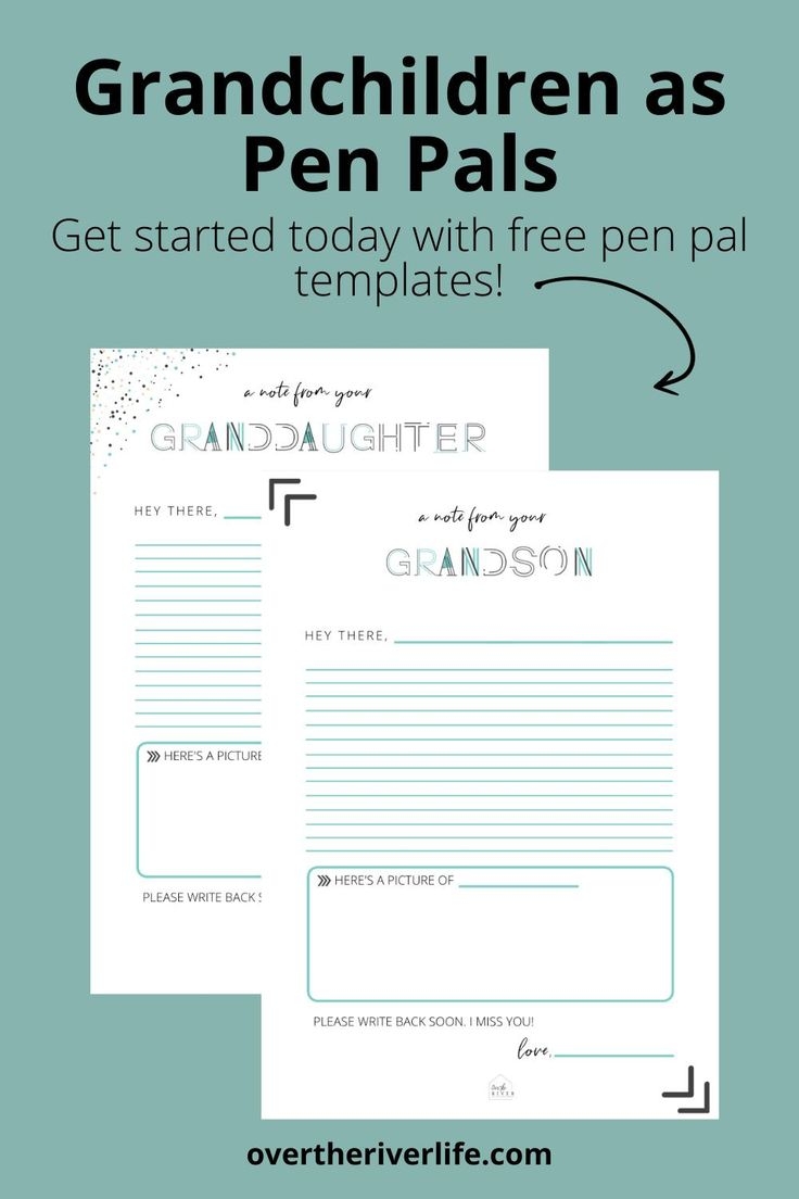 Grandchildren As Pen Pals Free Pen Pal Templates Grandchildren As Pen Pals Free Pen Pal Templates