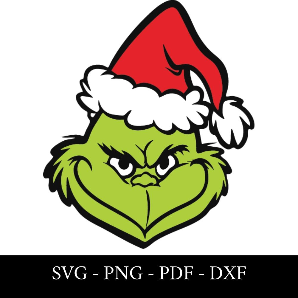 Grinch Face SVG For Cricut Christmas Clip Art Png Dxf Pdf Holiday Crafting Design Etsy