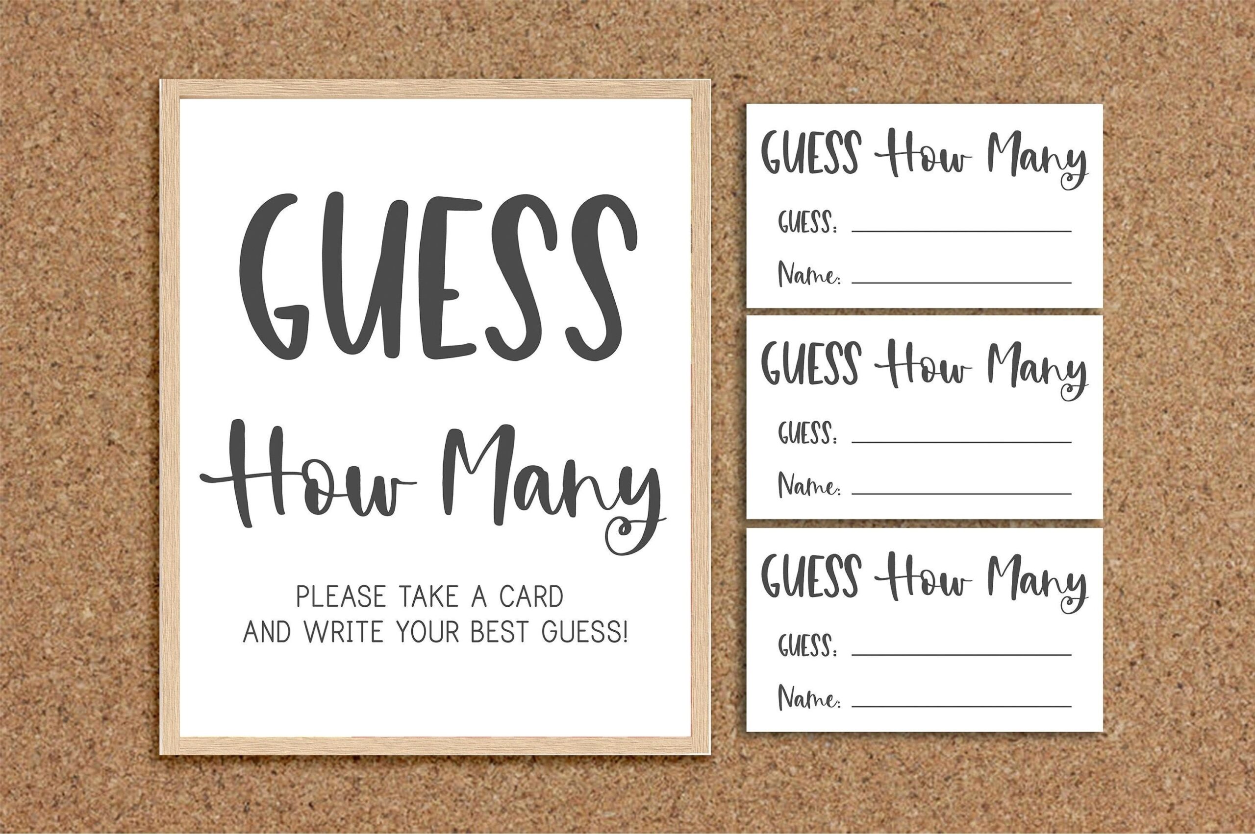 Guess How Many Baby Shower Game Template Free Printable Shop On Pinterest