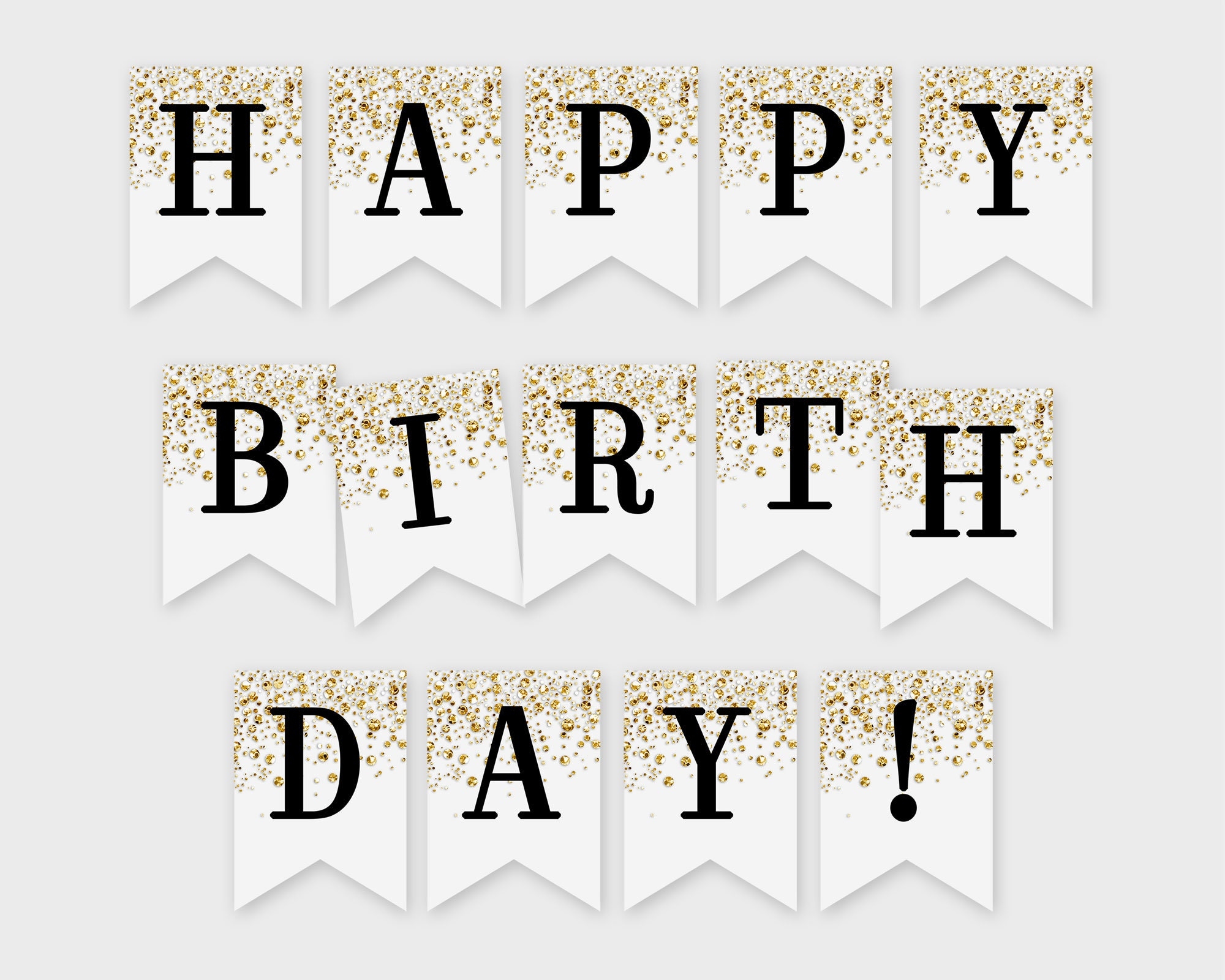 Happy Birthday Printable Banner Gold Confetti Glitters Printable PDF DIY Print Instant Download 4CG Etsy Happy Birthday Printable Banner Gold Confetti Glitters Printable PDF DIY Print Instant Download 4CG Etsy