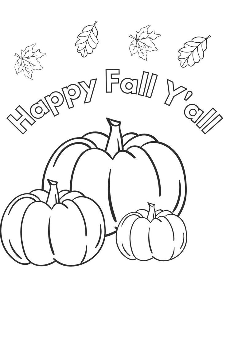 Happy Fall Y all Coloring Page Free Printable
