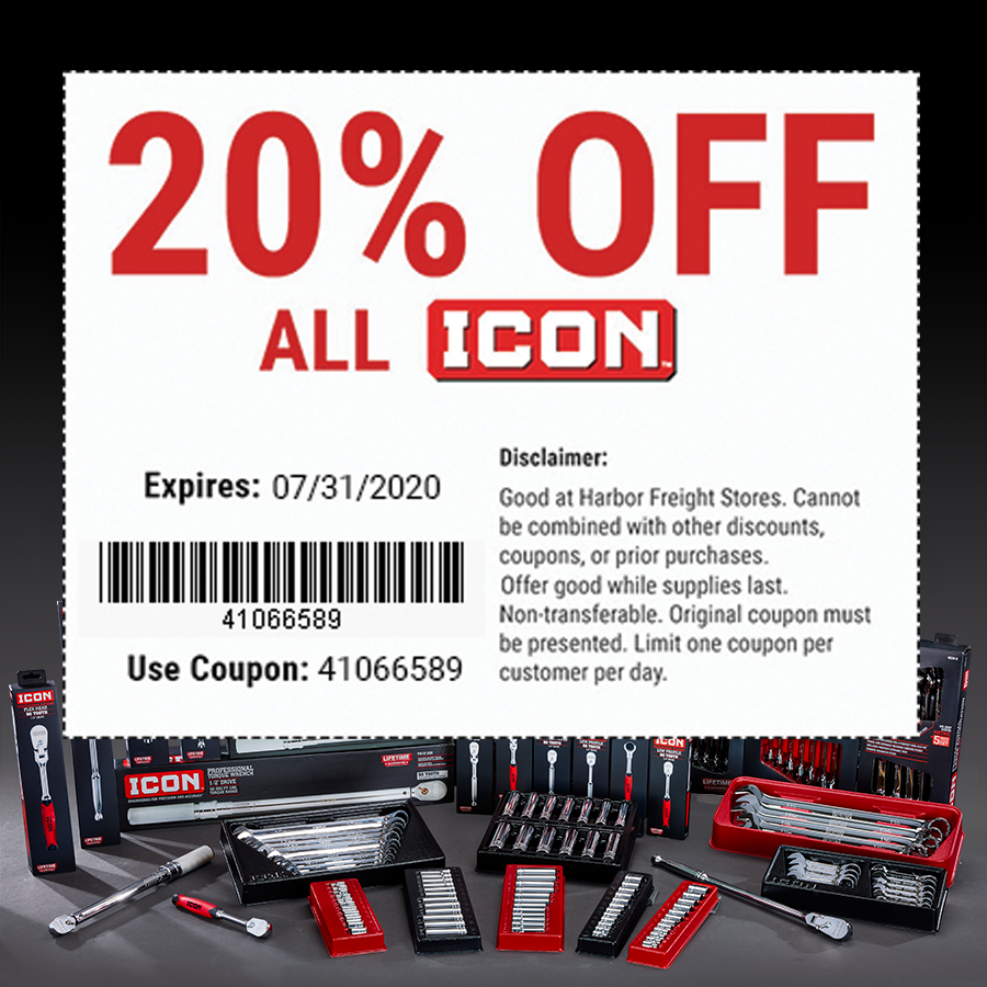 Harbor Freight On X Experience The New Line Of ICON Tools And Storage With This Exclusive 20 Off Coupon Valid On All ICON Hand Tools And Tool Storage Use Code 41066589 At