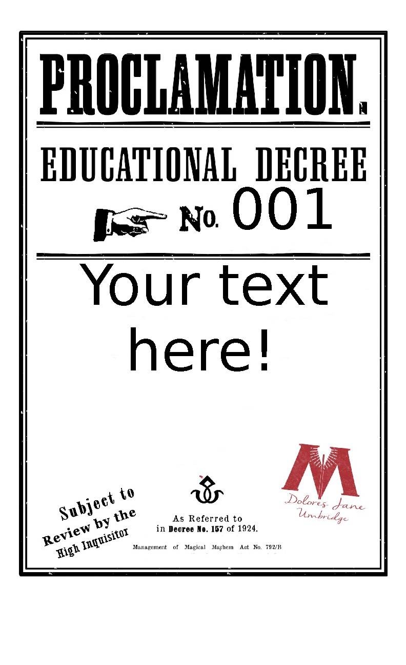 Harry Potter Classroom Proclamations TEMPLATE Editable TPT Harry Potter Classroom Proclamations TEMPLATE Editable TPT