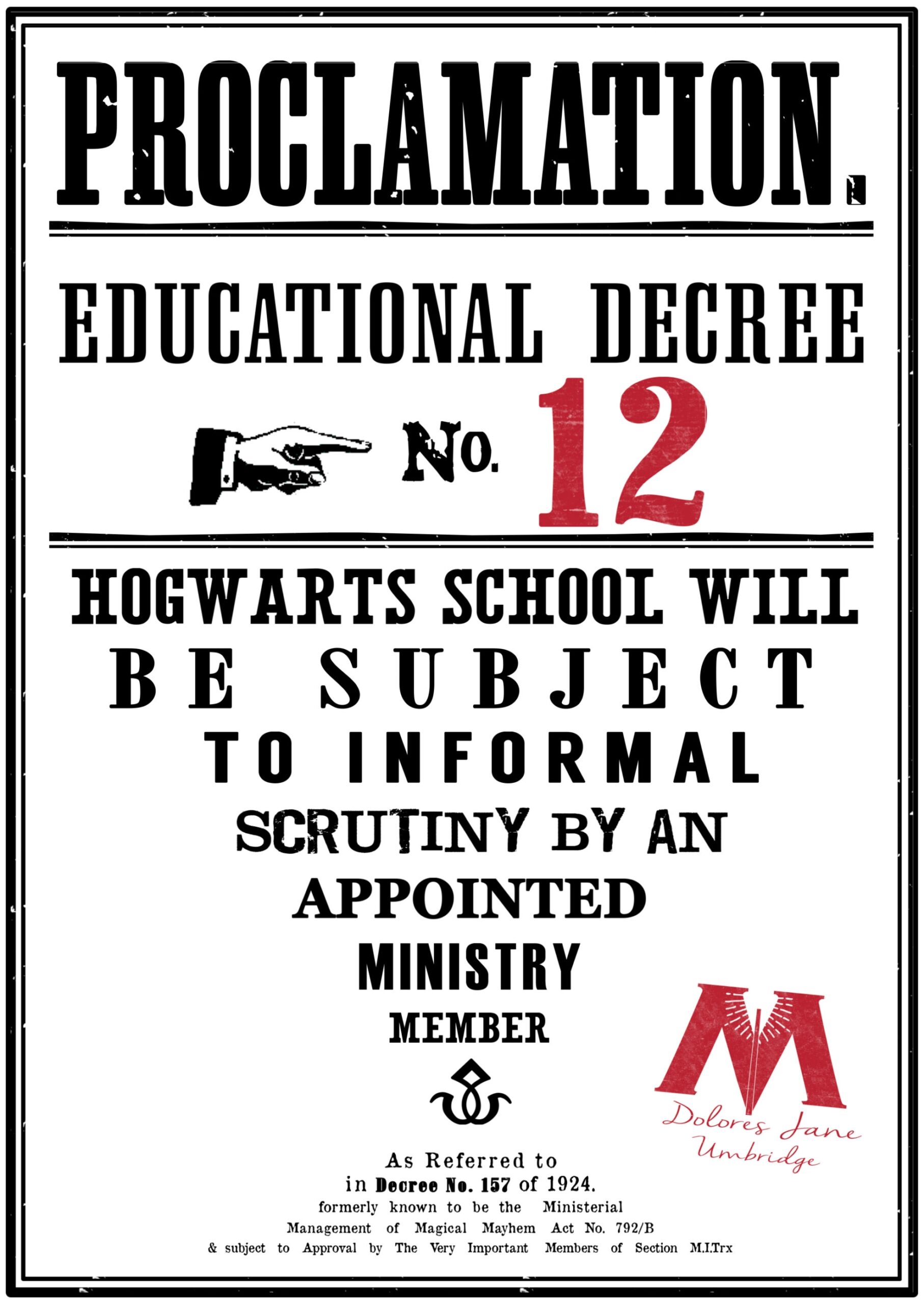 Harry Potter Educational Decrees free Printables Paper Trail Design Harry Potter Educational Decrees free Printables Paper Trail Design