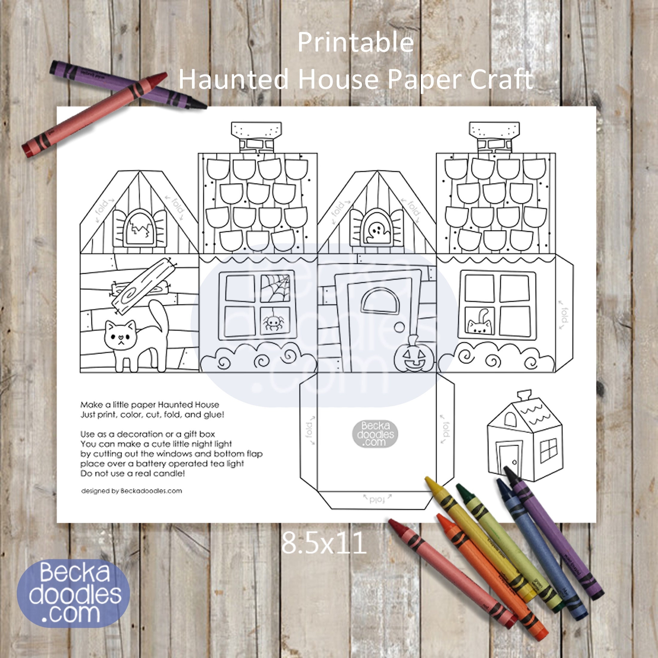 haunted house template printable