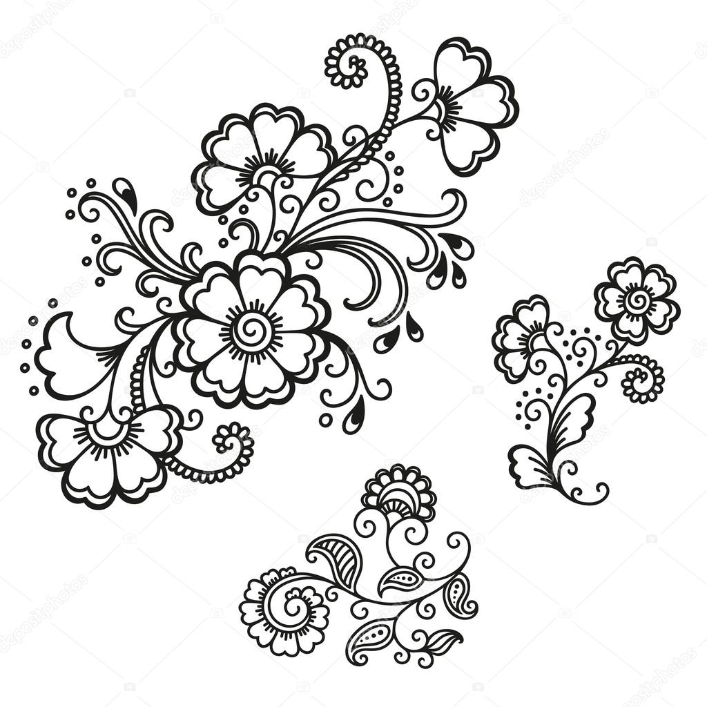 Henna Tattoo Flower Template Mehndi Stock Vector By rugame tera gmail 103796250