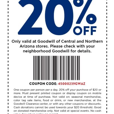 Here s Your Coupon Goodwill Of Central And Northern Arizona