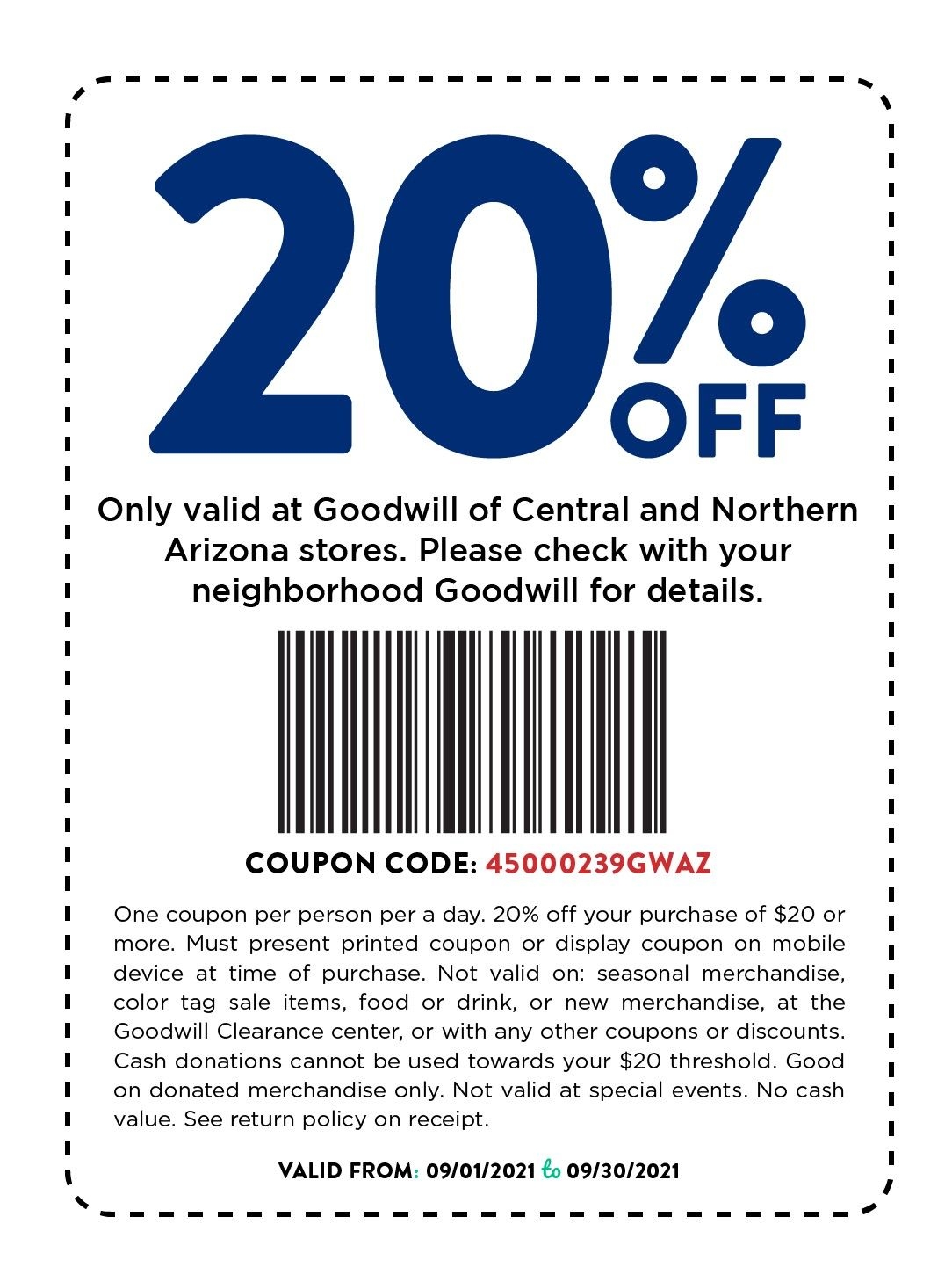 Here s Your Coupon Goodwill Of Central And Northern Arizona