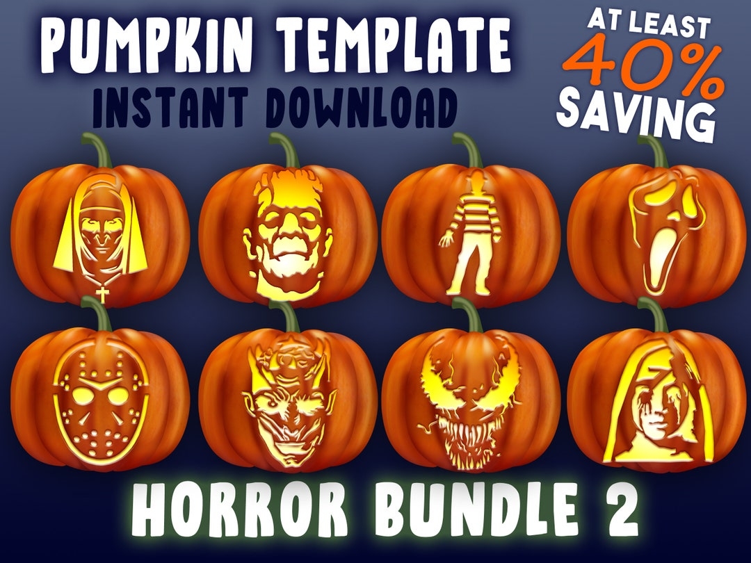 HORROR BUNDLE 2 Pumpkin Carving Stencil Halloween Template A4 Jack O Lantern Pattern The Nun Freddy Ghostface Venom Jason Night King AHS Etsy HORROR BUNDLE 2 Pumpkin Carving Stencil Halloween Template A4 Jack O Lantern Pattern The Nun Freddy Ghostface Venom Jason Night King AHS Etsy