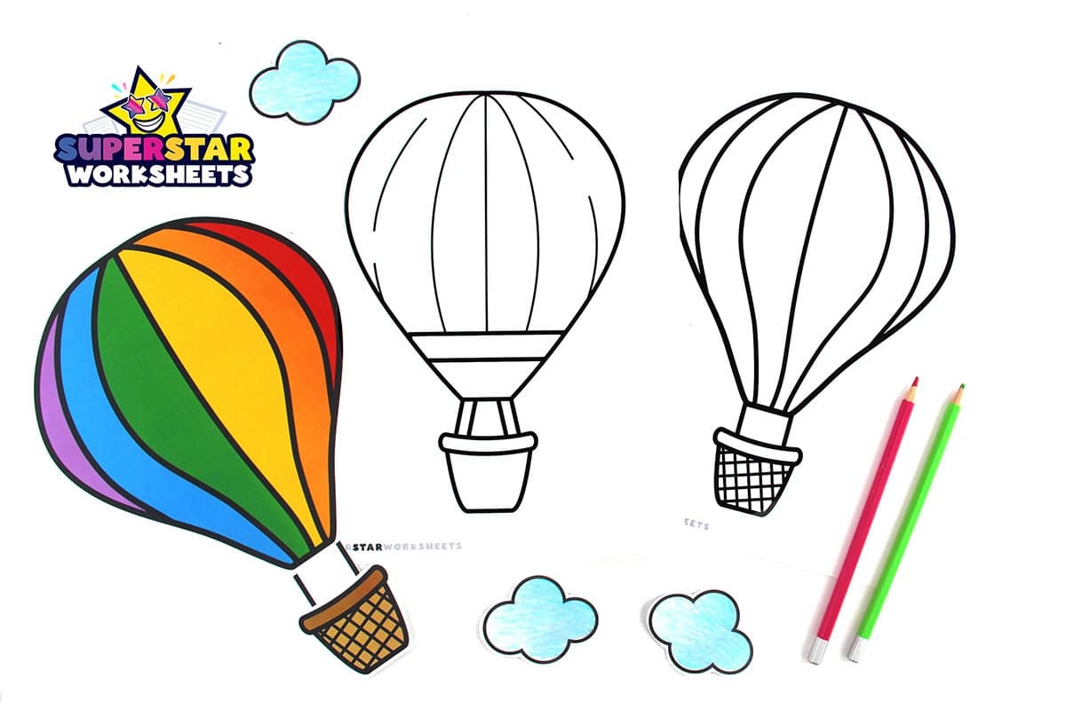 hot air balloon template printable