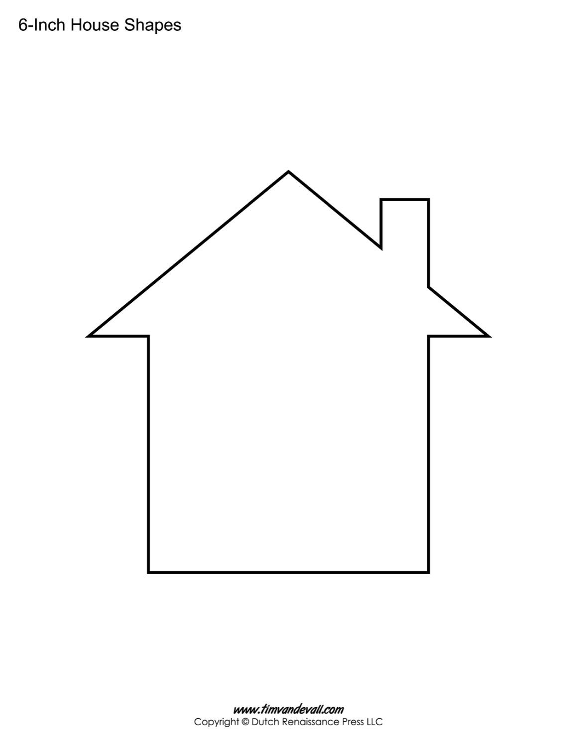 House Templates Free Blank House Shape PDFs