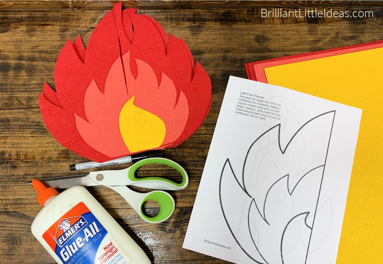 How To Make 3D Fire Flames With Printable Template Brilliant Little Ideas How To Make 3D Fire Flames With Printable Template Brilliant Little Ideas