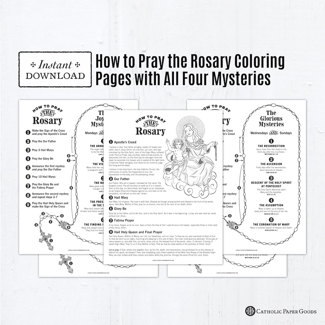 How To Pray The Rosary With Prayers And Mysteries Catholic Coloring Pages Catholic Prayers 5 Printable Coloring Pages PDF Kid Rosary Etsy M xico How To Pray The Rosary With Prayers And Mysteries Catholic Coloring Pages Catholic Prayers 5 Printable Coloring Pages PDF Kid Rosary Etsy M xico