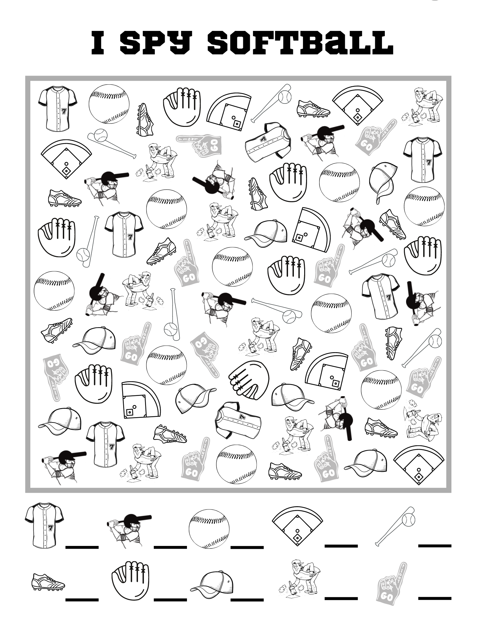 How To Score Big Fun With A Free Softball I Spy Game Printable Team Colors By Carrie