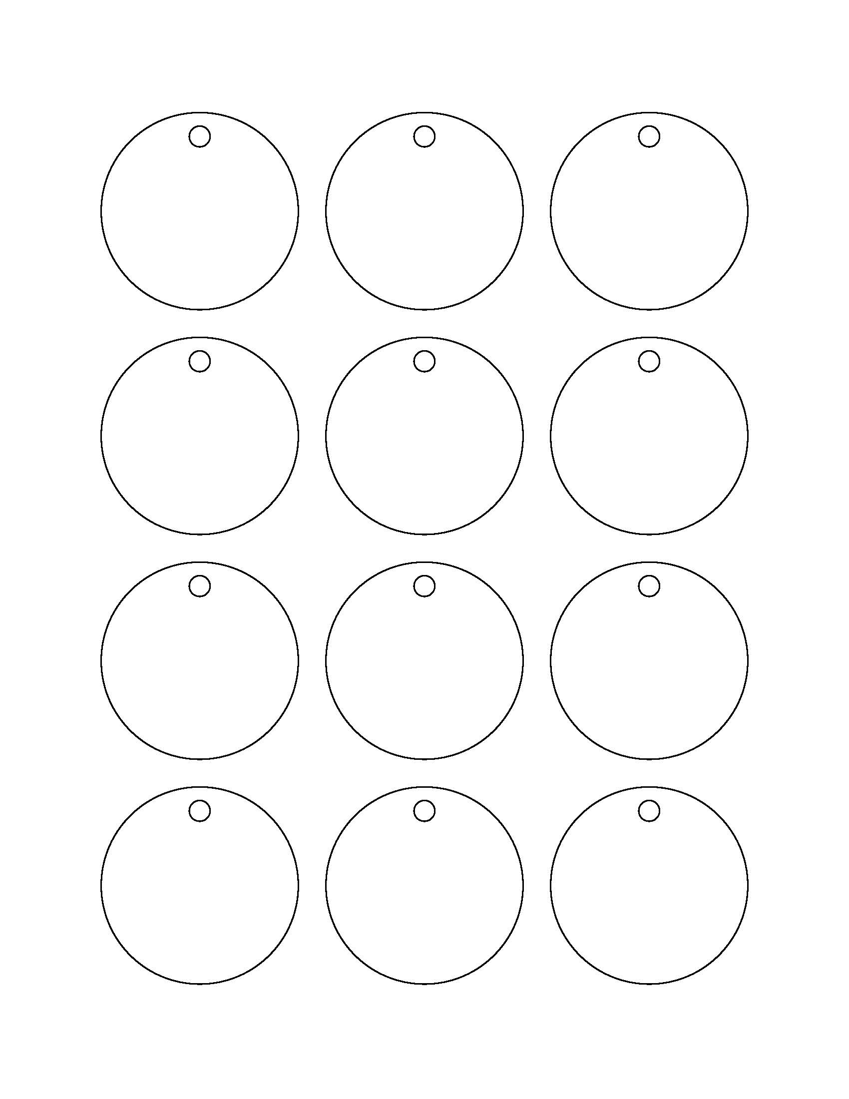 HT1206 Circle Hang Tag Template 2 X 2 Inches Dashleigh Template Center
