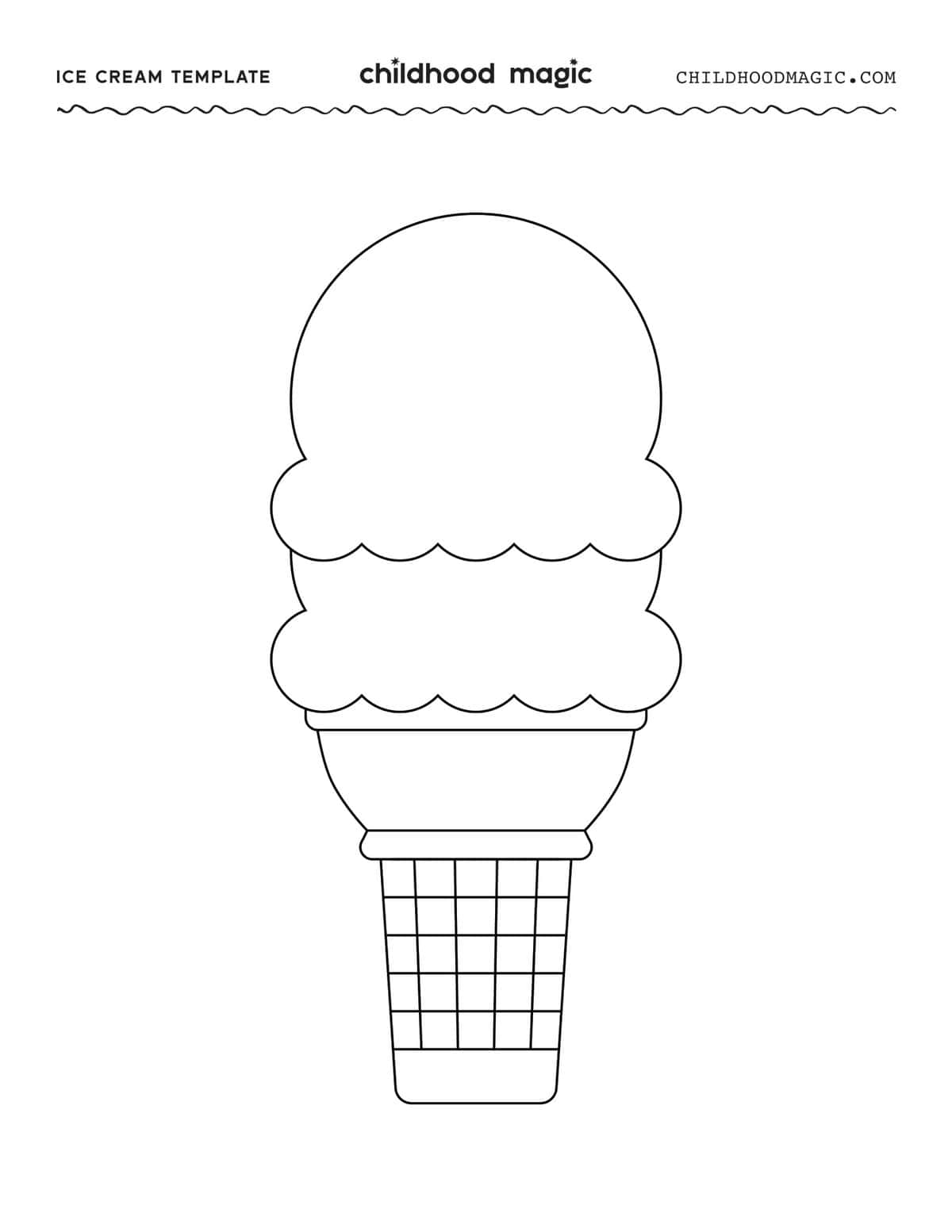 Ice Cream Template Free Printable Outline Childhood Magic