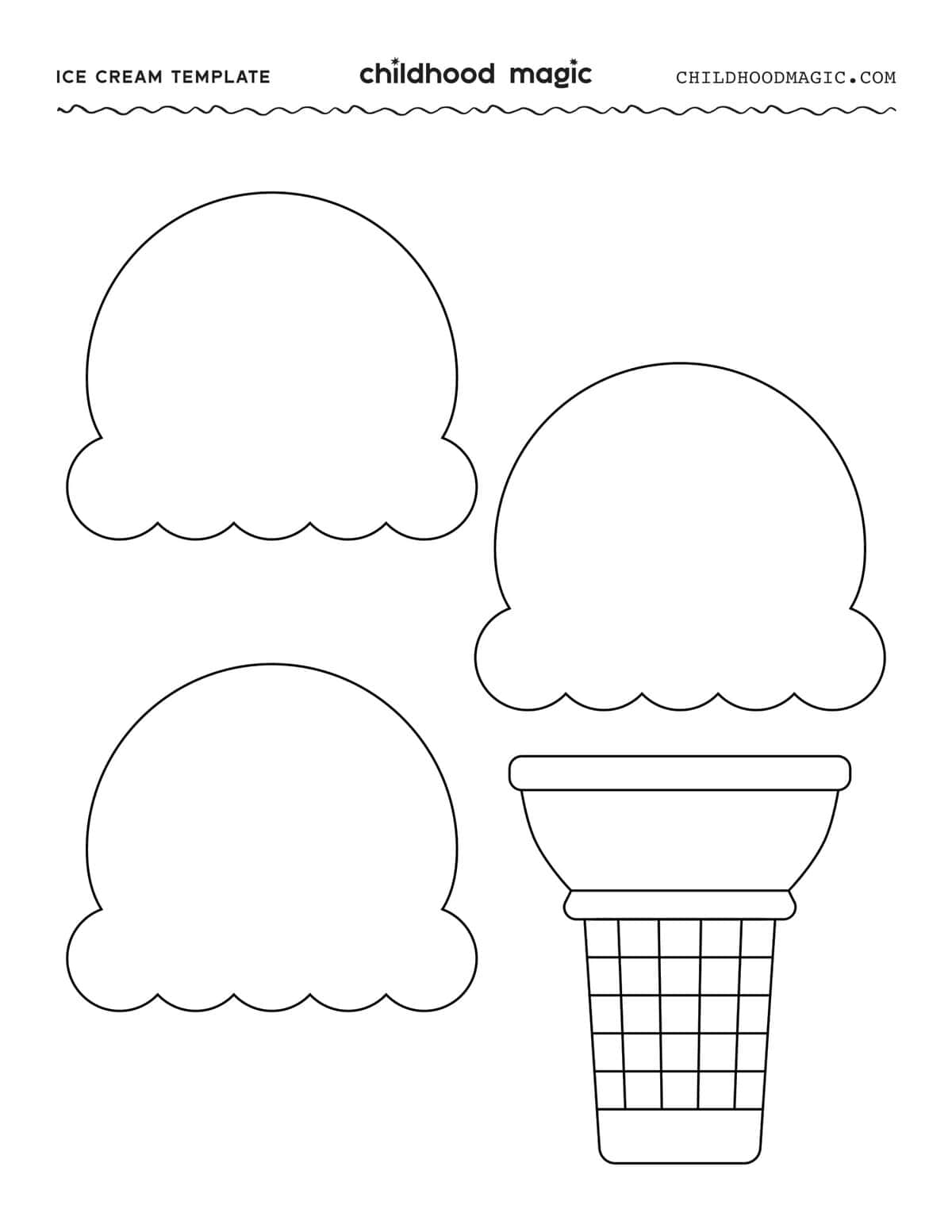 printable ice cream cone template printable ice cream cone template