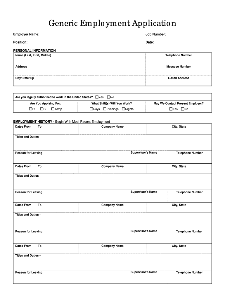 ID DoL Generic Employment Application Form Fill Online Printable Fillable Blank PdfFiller ID DoL Generic Employment Application Form Fill Online Printable Fillable Blank PdfFiller