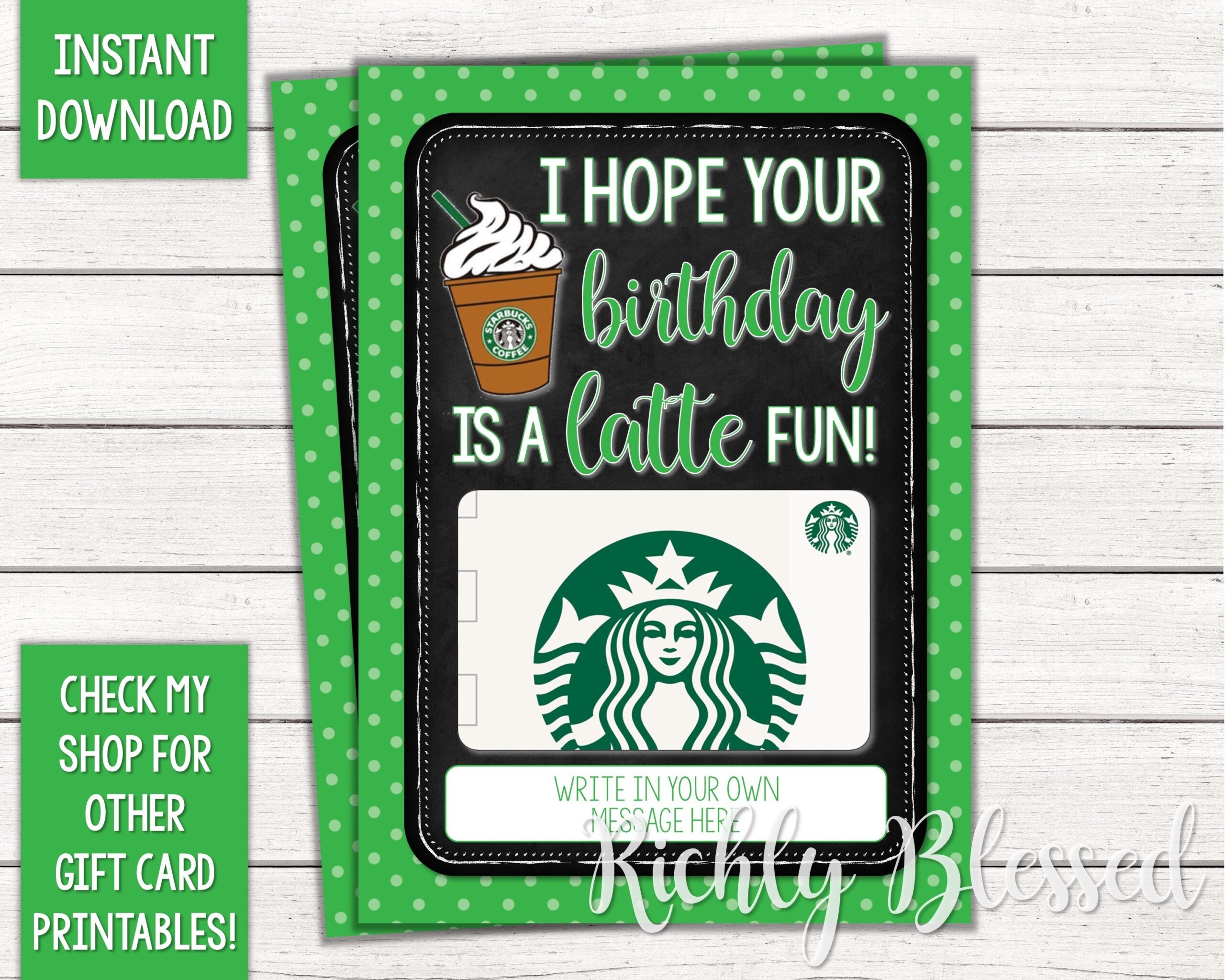 INSTANT DOWNLOAD Starbucks Gift Card Birthday Card Holder Gift Card Printable Teacher Birthday Starbucks Birthday Card 5x7 DIY Printable Etsy Finland