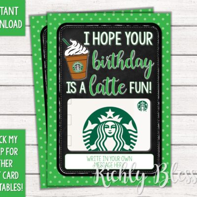 INSTANT DOWNLOAD Starbucks Gift Card Birthday Card Holder Gift Card Printable Teacher Birthday Starbucks Birthday Card 5x7 DIY Printable Etsy Finland