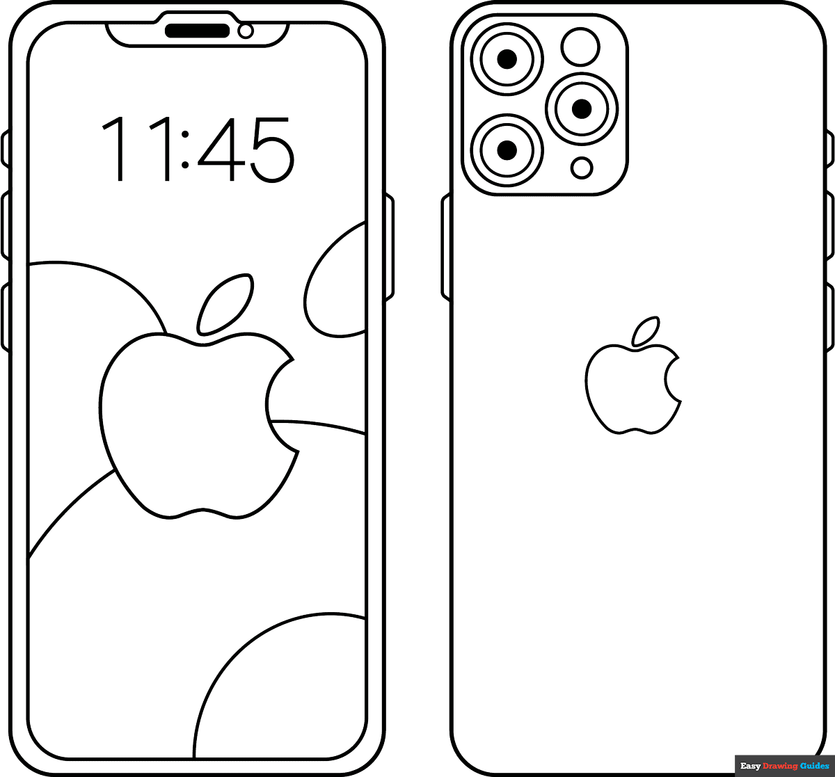 IPhone Coloring Page Easy Drawing Guides IPhone Coloring Page Easy Drawing Guides