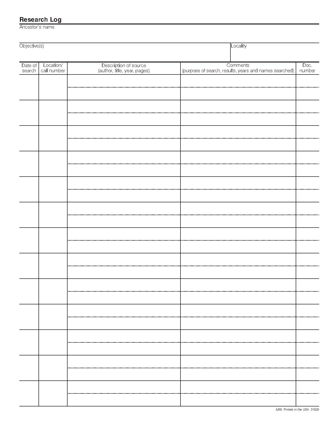 Keeping A Research Log FamilySearch