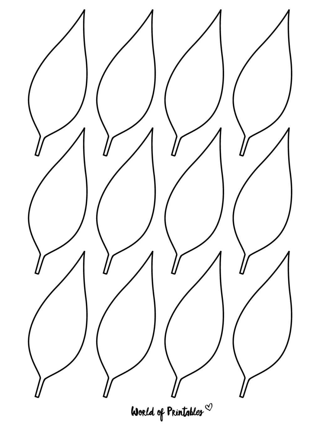 Leaf Printable Cut Out Printable Party Favors