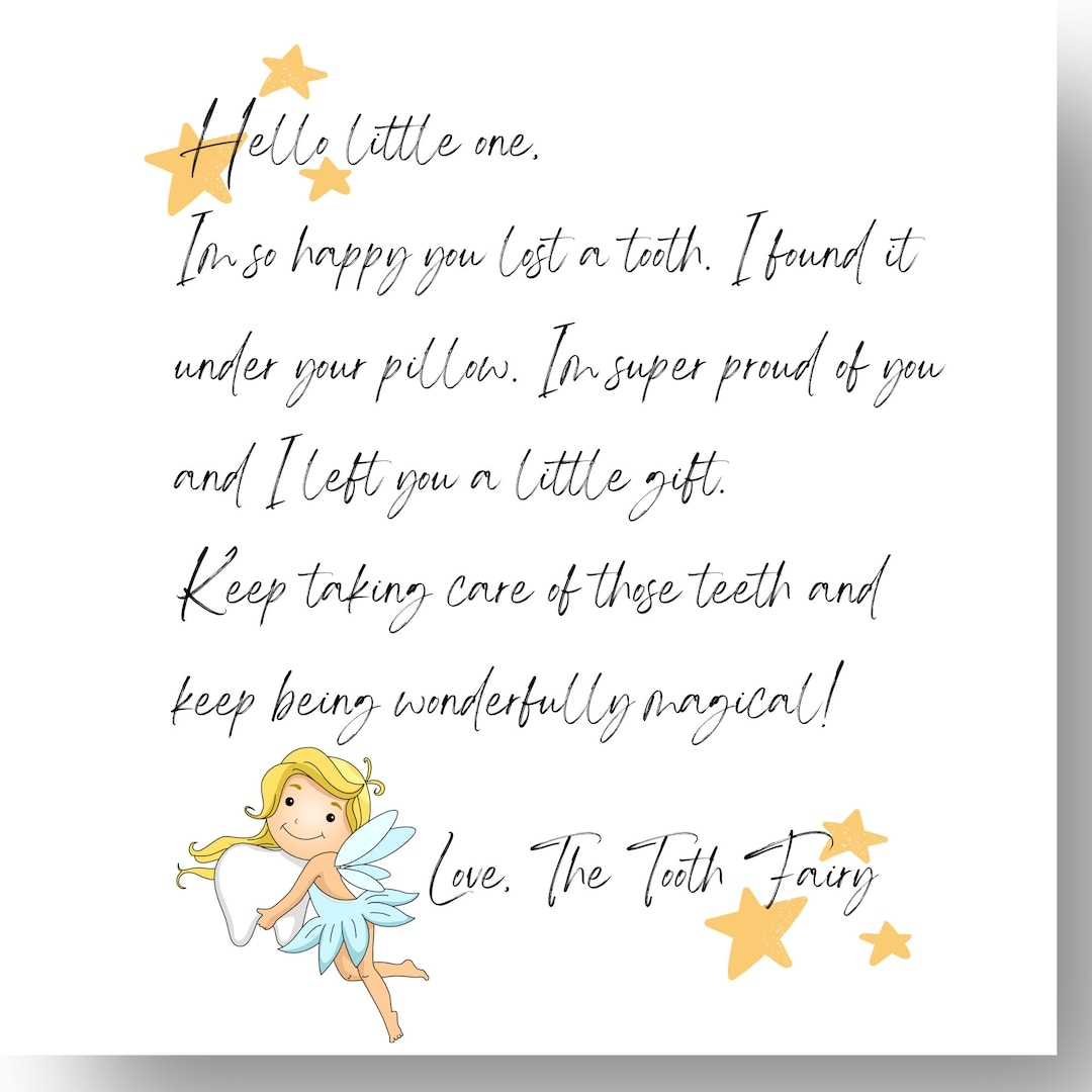 tooth fairy letter printable