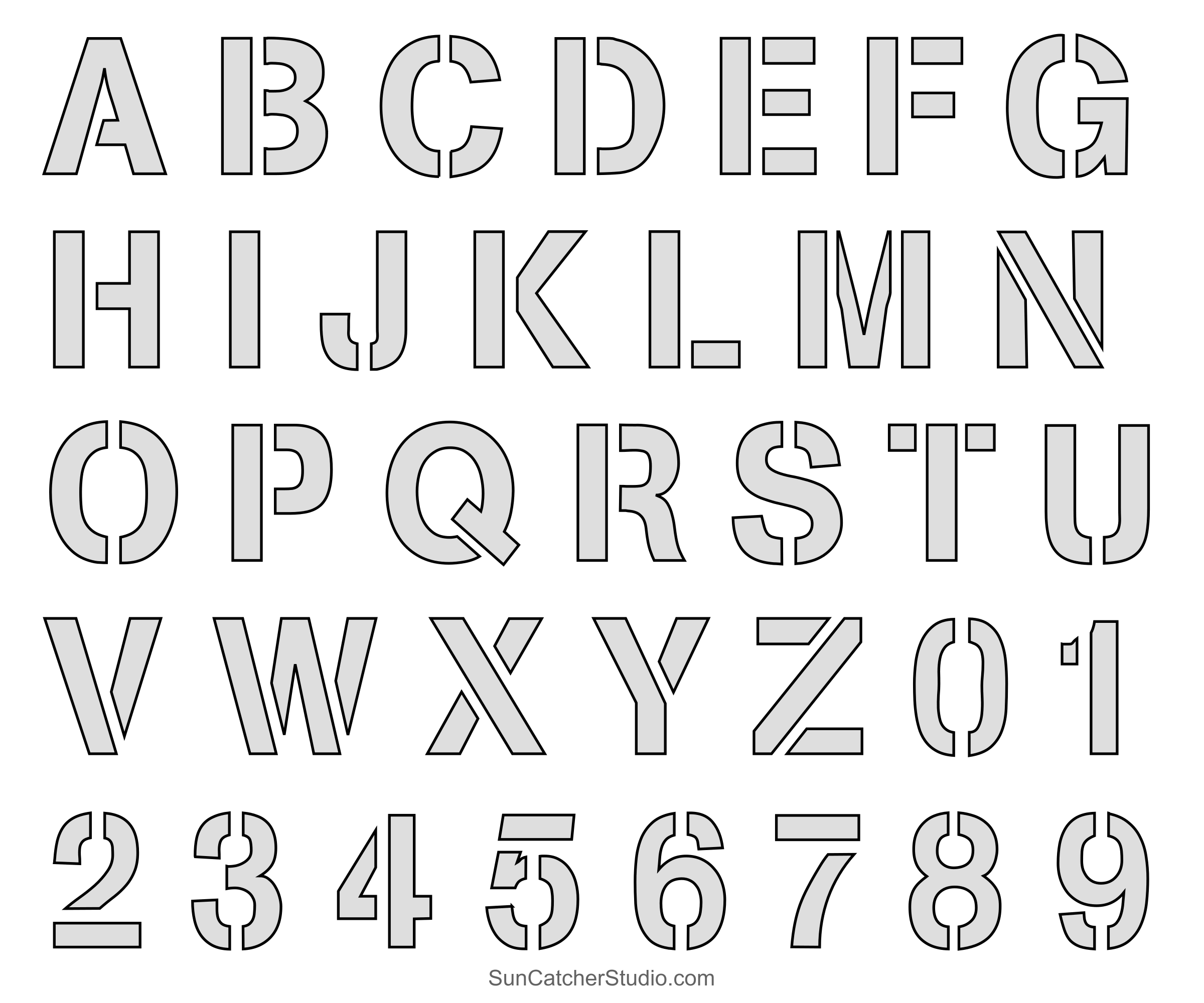 Letter Stencils Printable Alphabet Font Templates Patterns Free Printables Monograms Design Tools Patterns DIY Projects