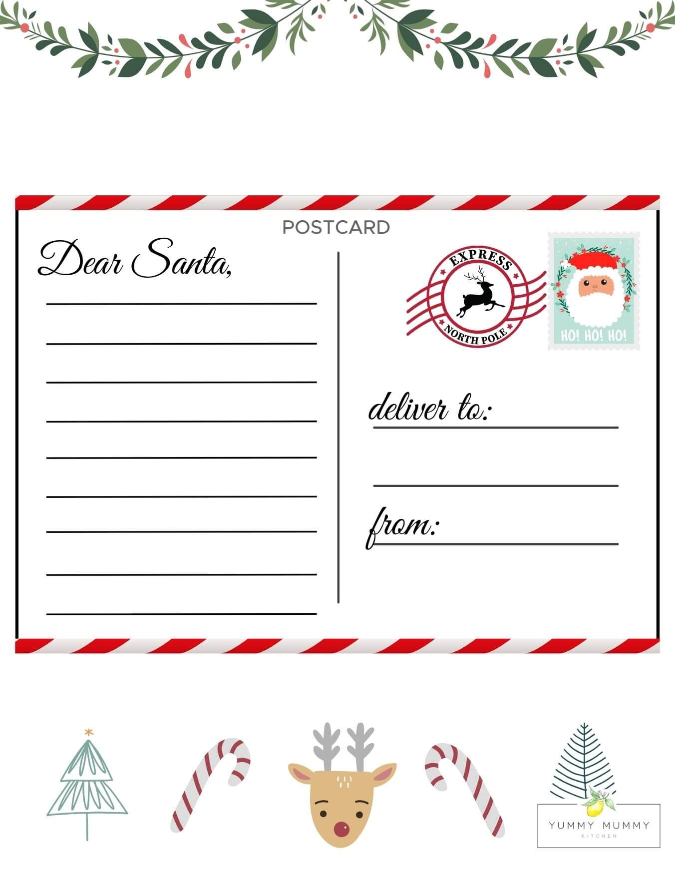 dear santa letter template free printable