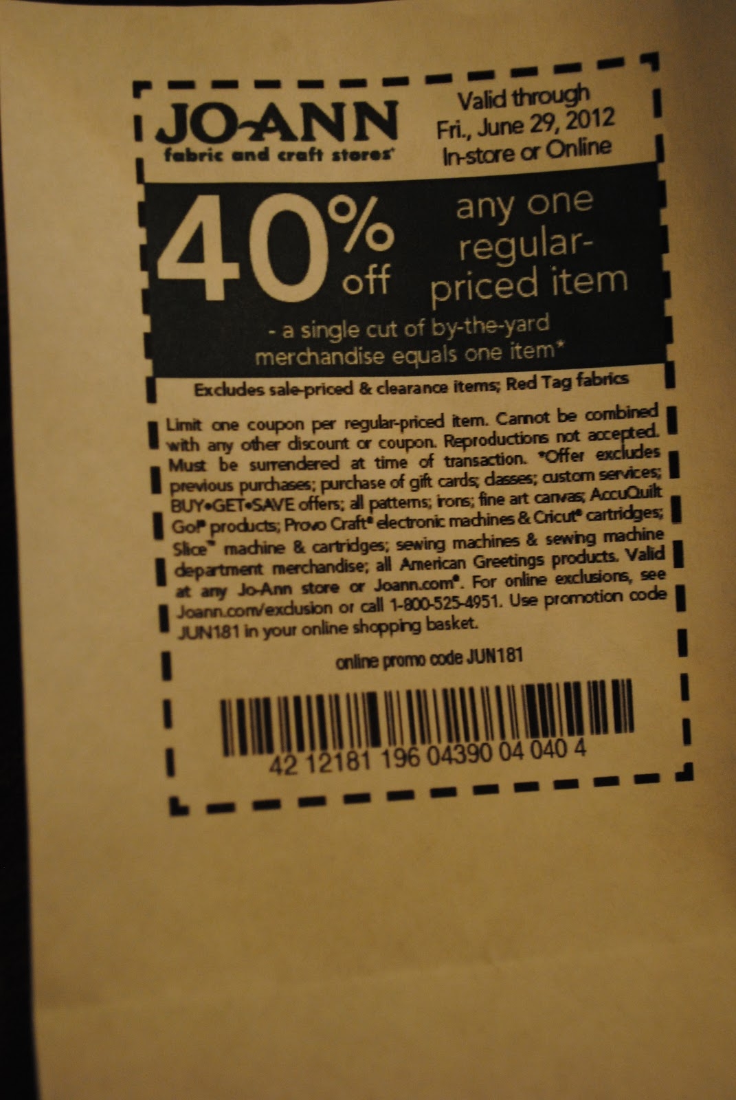 printable joann's coupons in-store today