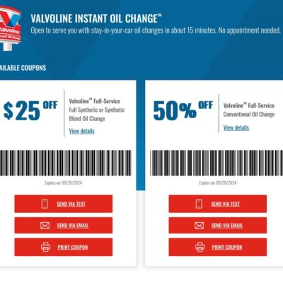 Lord Of Discounts Lightning Deals Promotions On X Instant Oil Change Coupons Available Via Valvoline 25 Off Valvoline Full Service Full Synthetic Or Synthetic Blend Oil Change 50