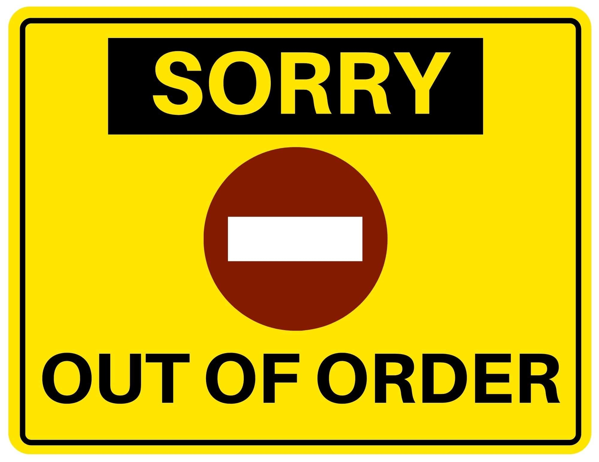 out of order printable sign