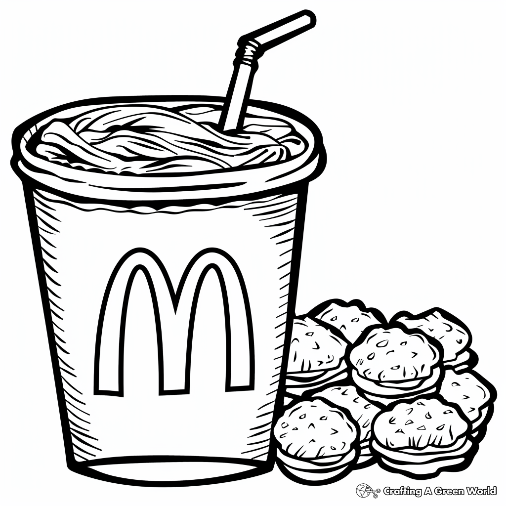 chicken nugget colouring pages printable