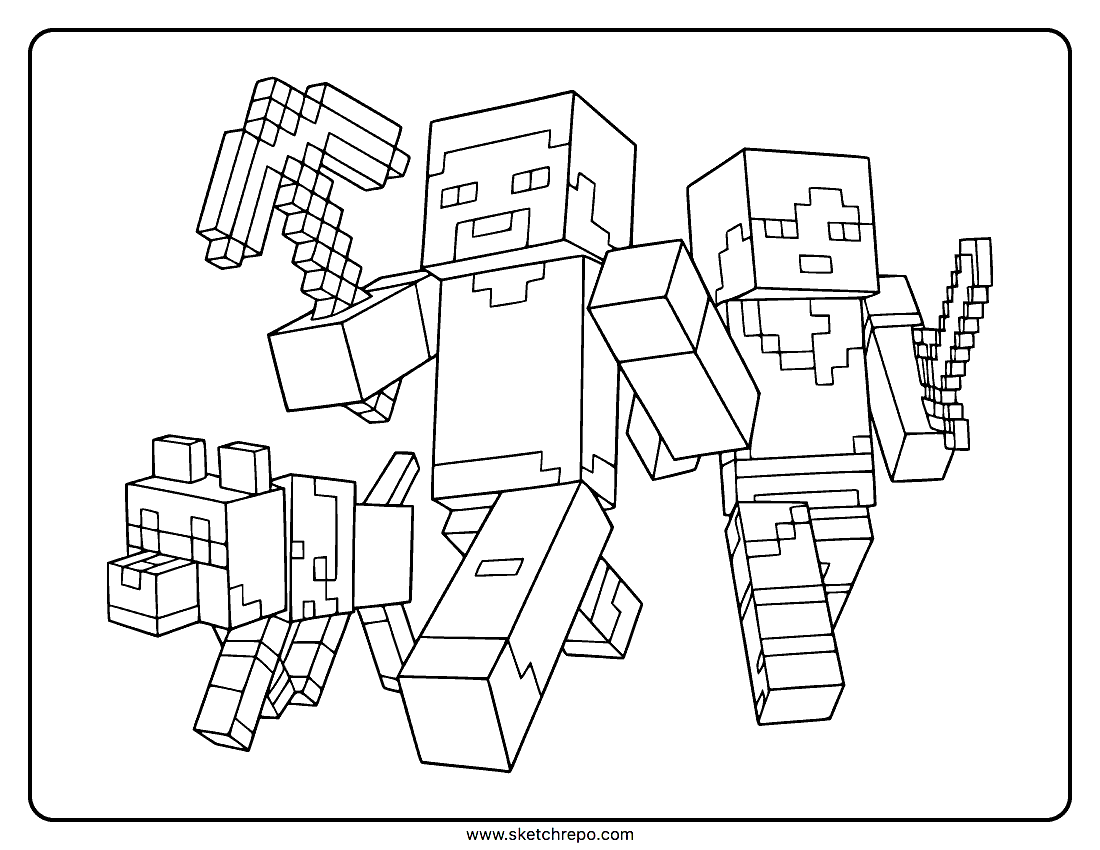 Minecraft Coloring Page Sketch Repo
