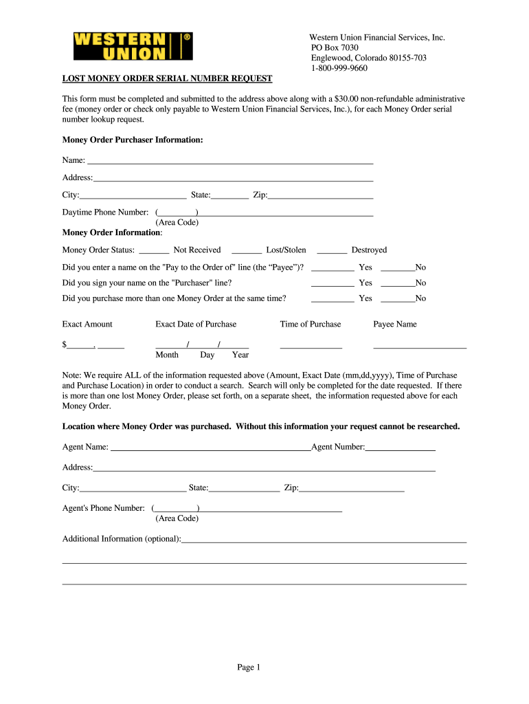 Money Order Form Fill Out Sign Online DocHub