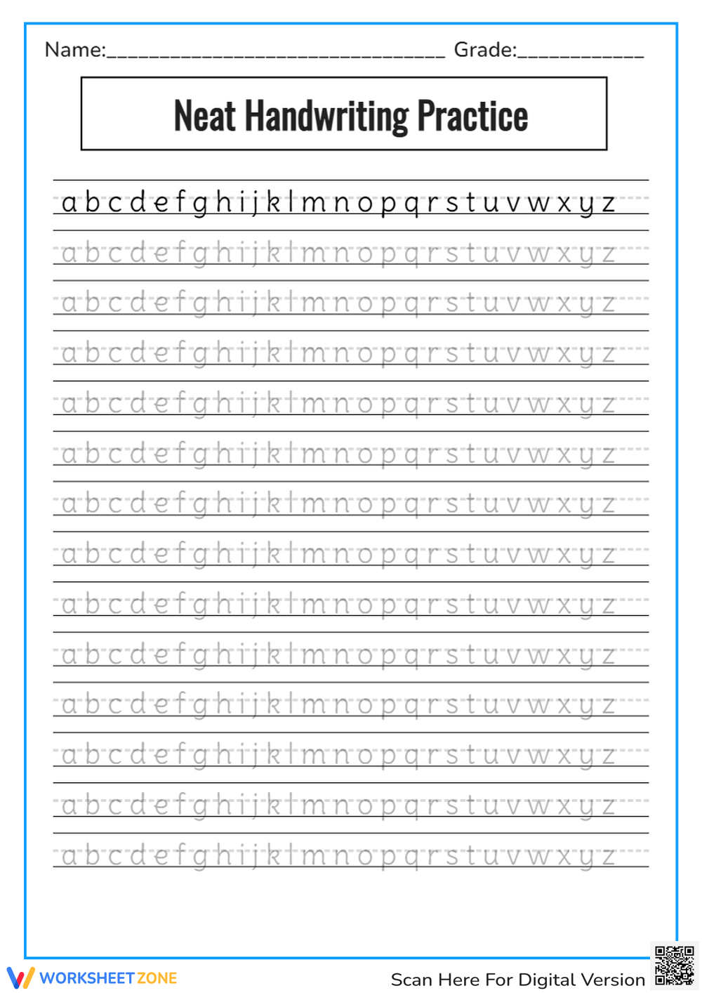 Neat Handwriting Worksheets Printable