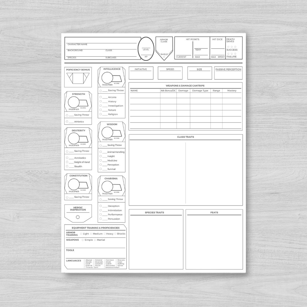 dnd character sheet printable dnd character sheet printable
