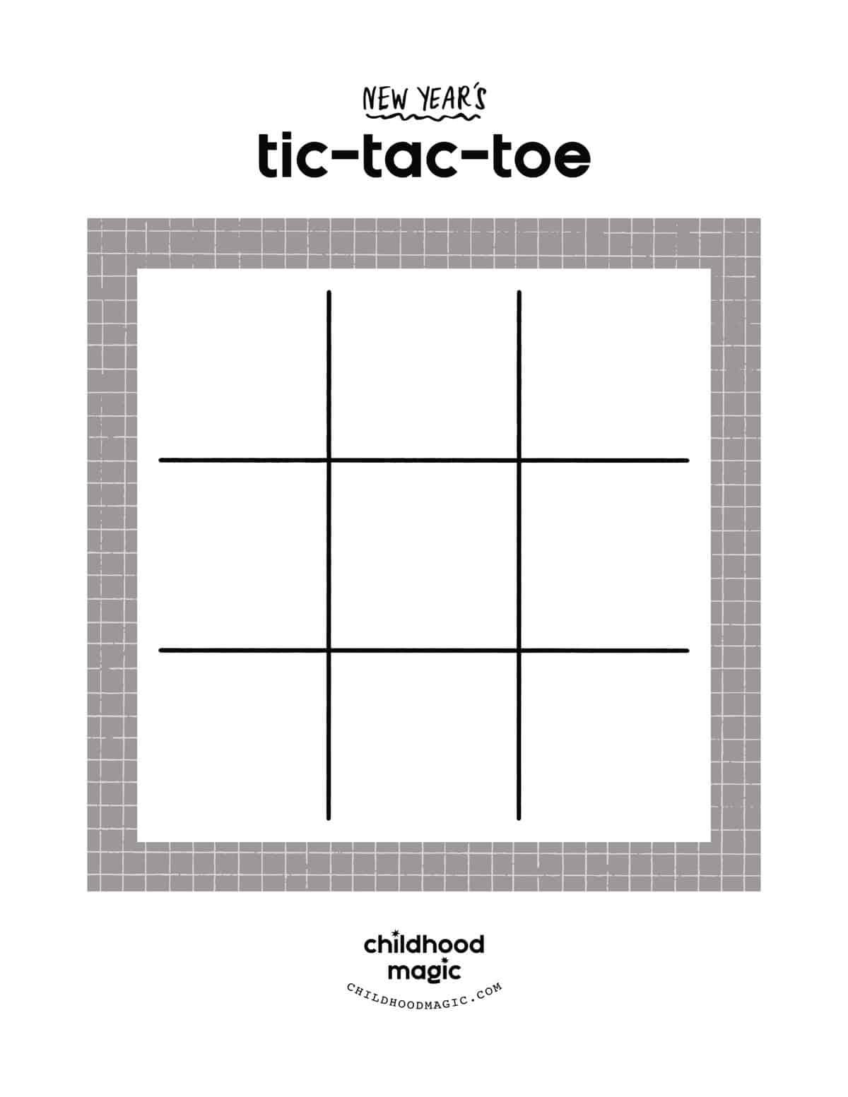 New Year s Tic Tac Toe Childhood Magic