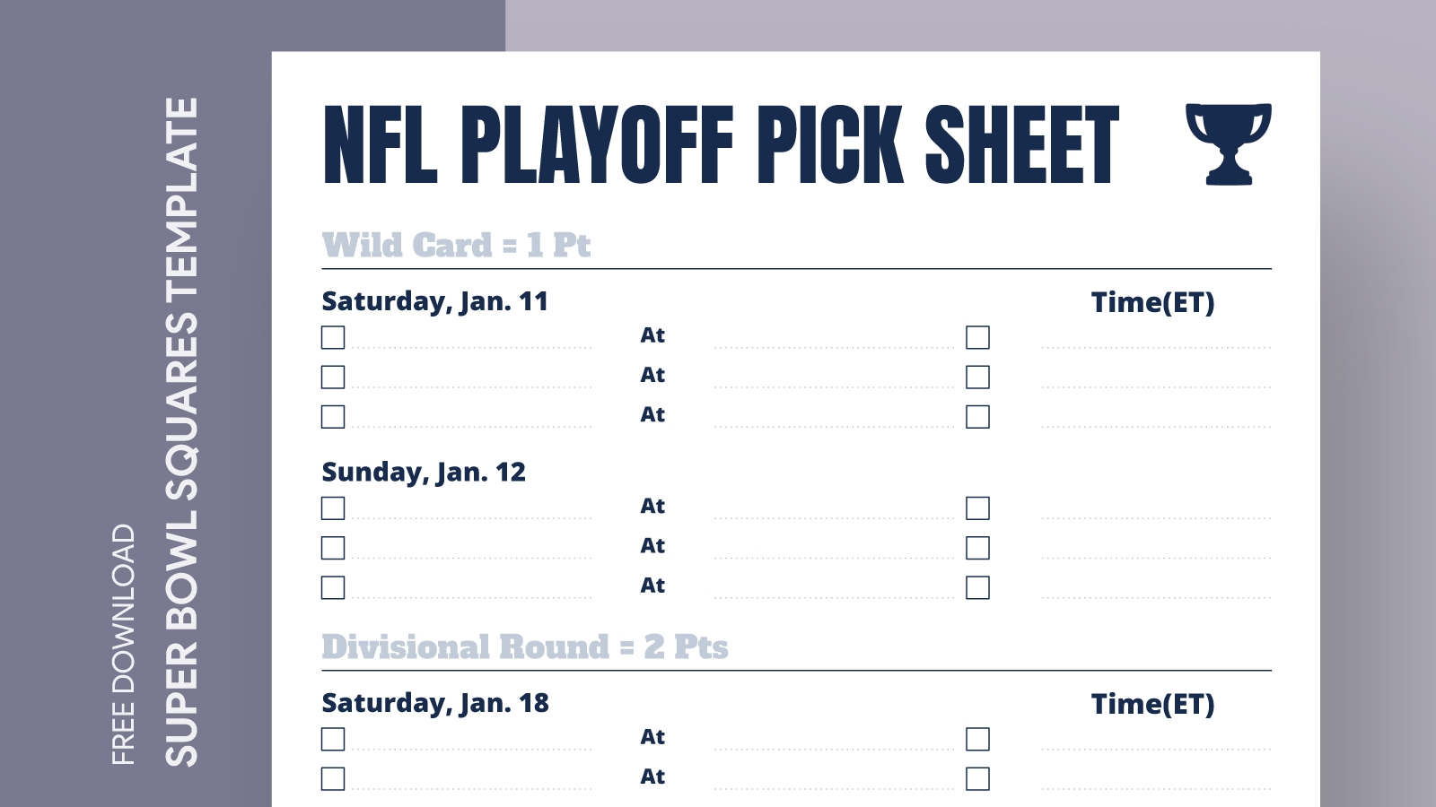 NFL Playoff Pick Sheet Free Google Docs Template Gdoc io