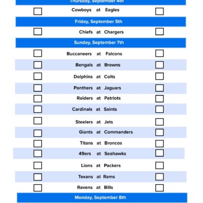 NFL Week 1 Pick Em Sheet Free Printable Schedule And Betting Odds FanDuel Research